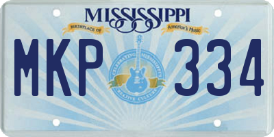 MS license plate MKP334