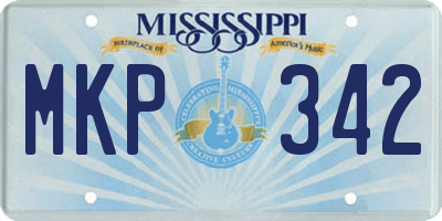 MS license plate MKP342
