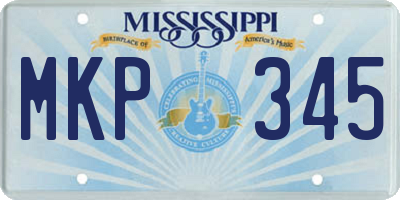 MS license plate MKP345