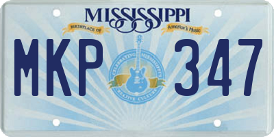MS license plate MKP347