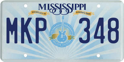 MS license plate MKP348