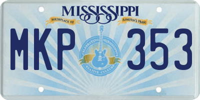 MS license plate MKP353
