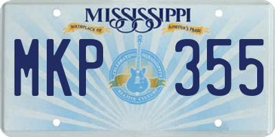 MS license plate MKP355