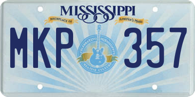 MS license plate MKP357