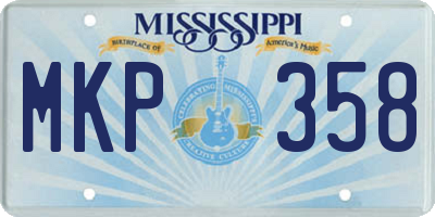 MS license plate MKP358