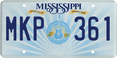MS license plate MKP361