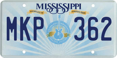 MS license plate MKP362