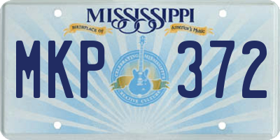 MS license plate MKP372
