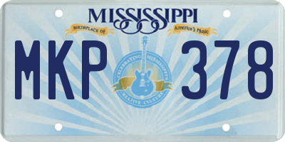 MS license plate MKP378