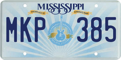 MS license plate MKP385