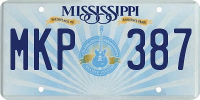 MS license plate MKP387