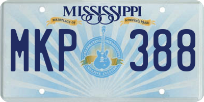 MS license plate MKP388