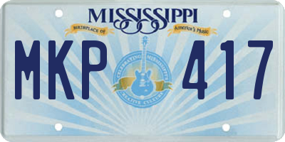 MS license plate MKP417