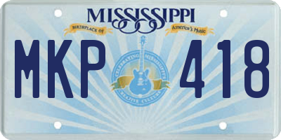 MS license plate MKP418