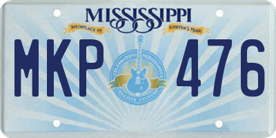 MS license plate MKP476