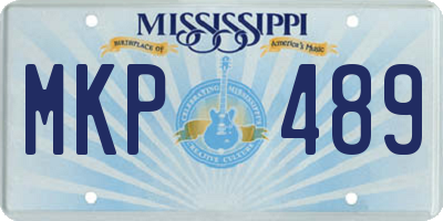 MS license plate MKP489