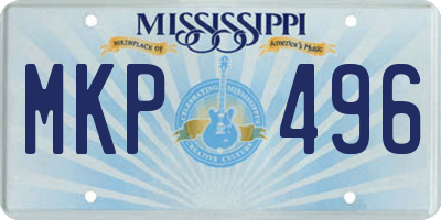 MS license plate MKP496