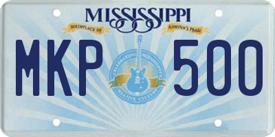 MS license plate MKP500