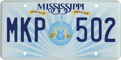 MS license plate MKP502