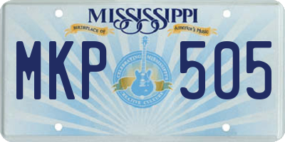 MS license plate MKP505