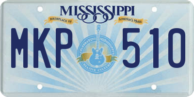 MS license plate MKP510