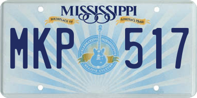 MS license plate MKP517