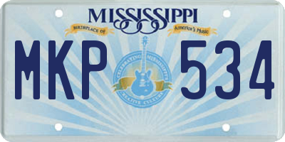 MS license plate MKP534