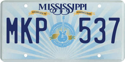 MS license plate MKP537