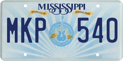 MS license plate MKP540