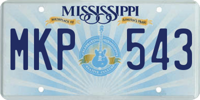 MS license plate MKP543