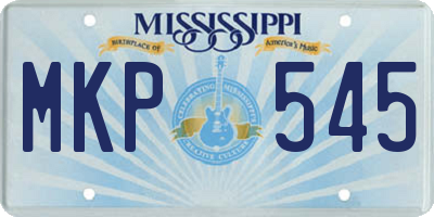 MS license plate MKP545