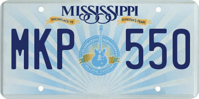 MS license plate MKP550