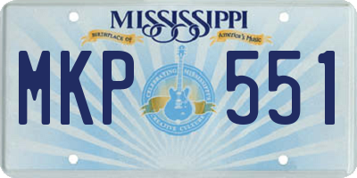MS license plate MKP551