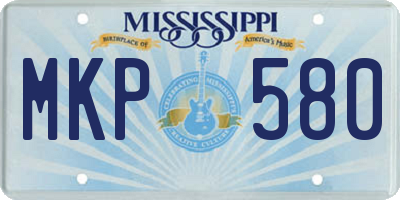 MS license plate MKP580