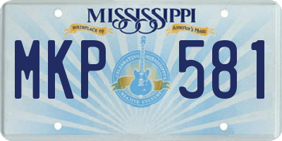 MS license plate MKP581