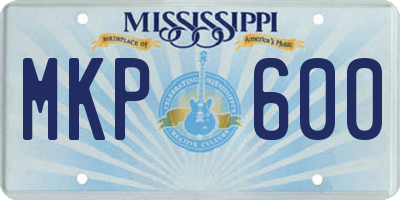 MS license plate MKP600