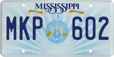 MS license plate MKP602