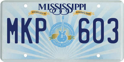 MS license plate MKP603