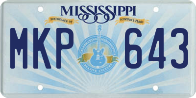 MS license plate MKP643