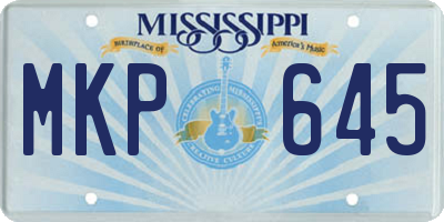 MS license plate MKP645