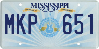 MS license plate MKP651