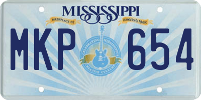 MS license plate MKP654