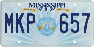 MS license plate MKP657