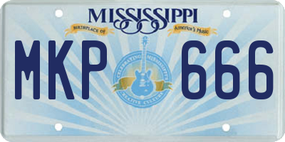 MS license plate MKP666