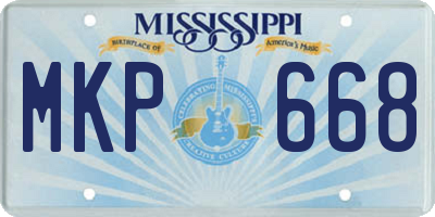 MS license plate MKP668