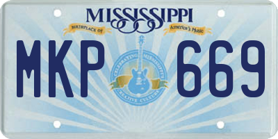 MS license plate MKP669