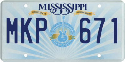 MS license plate MKP671