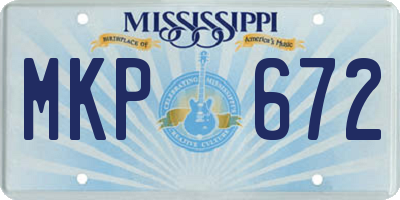 MS license plate MKP672