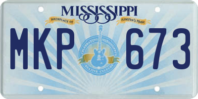 MS license plate MKP673