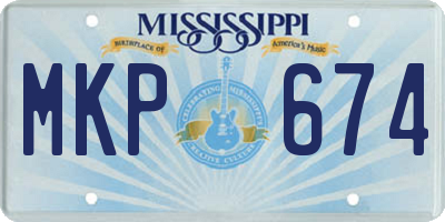 MS license plate MKP674